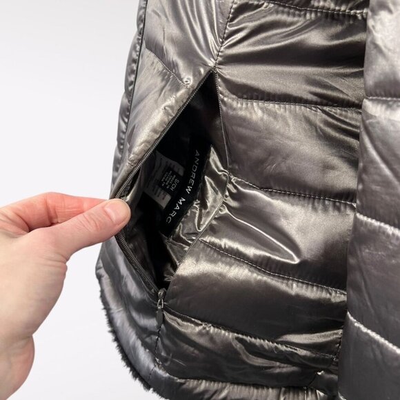 Andrew Marc Reversible Quilted Puffer Jacket Hooded Small - Picture 10 of 12